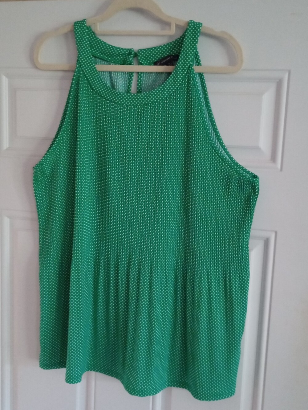 Adrianna Papell Printed Polka Dot Pleated Halter Top XL